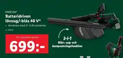 Lidl PARKSIDE Batteridriven lövsug/-blås 40 V erbjuda