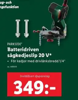 Lidl PARKSIDE Batteridriven sågkedjeslip 20 V erbjuda