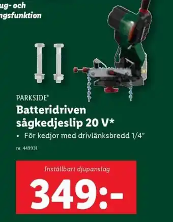 Lidl PARKSIDE Batteridriven sågkedjeslip 20 V erbjuda