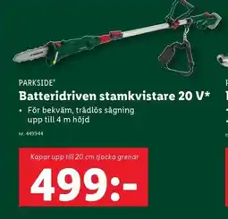 Lidl PARKSIDE Batteridriven stamkvistare 20 V* Batteridriven häcksax 20 V* erbjuda