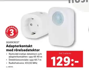 Lidl SILVERCREST Adapterkontakt med rörelsedetektor erbjuda