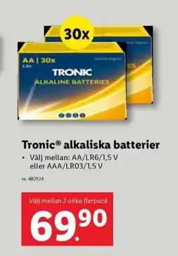 Lidl TRONIC alkaliska batterier erbjuda