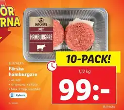 Lidl BUTCHER'S Färska hamburgare erbjuda