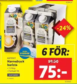 Lidl MATRIKET Havredryck barista erbjuda