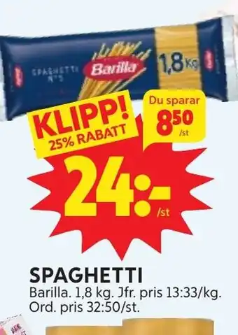 Ica Hajen Lagpris SPAGHETTI erbjuda