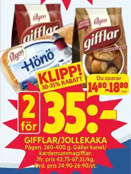 Ica Hajen Lagpris Gifflar/jollekaka erbjuda