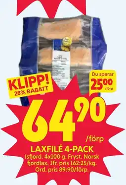 Ica Hajen Lagpris LAXFILÉ 4-PACK erbjuda