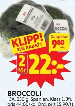 Ica Hajen Lagpris Broccoli erbjuda