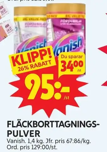 Ica Hajen Lagpris Fläckborttagnings- pulver erbjuda