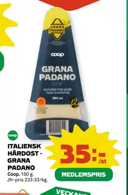 Coop ITALIENSK HÅRDOST GRANA PADANO erbjuda