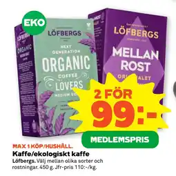 Stora Coop Kaffe/ekologiskt kaffe erbjuda