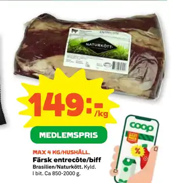 Stora Coop Färsk entrecôte/biff erbjuda