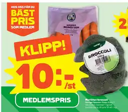 Stora Coop Morötter/broccoli erbjuda