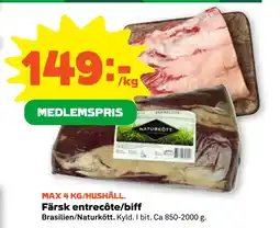 Stora Coop Färsk entrecôte/biff erbjuda