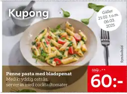 XXXLutz Penne pasta med bladspenat erbjuda