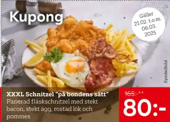 XXXLutz XXXL Schnitzel ”på bondens sätt” erbjuda