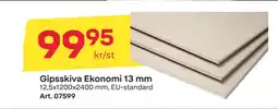 Byggmax Gipsskiva Ekonomi 13 mm erbjuda