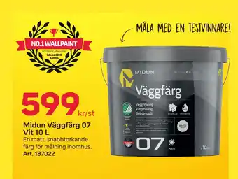 Byggmax Midun Väggfärg 07 Vit 10 L erbjuda