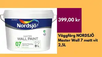 Hornbach Väggfärg nordsjö master wall 7 matt vit erbjuda