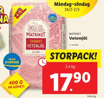 Lidl Vetemjöl erbjuda