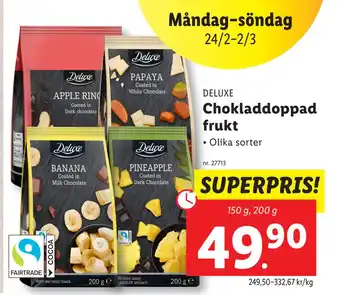 Lidl Chokladdoppad frukt erbjuda