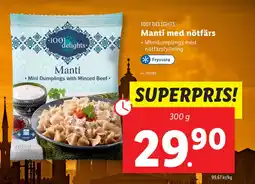 Lidl Manti med nötfärs erbjuda