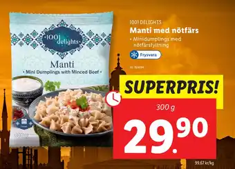 Lidl Manti med nötfärs erbjuda