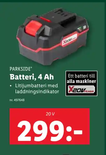 Lidl Batteri, 4 Ah erbjuda