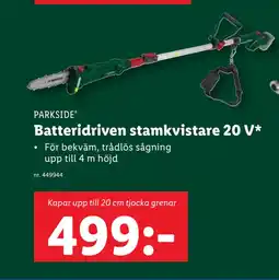 Lidl Batteridriven stamkvistare 20 V erbjuda