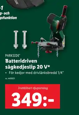 Lidl Batteridriven sågkedjeslip 20 V erbjuda