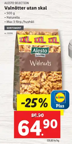 Lidl Valnötter utan skal erbjuda