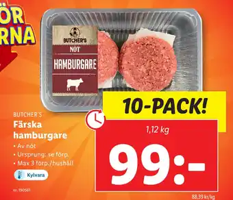 Lidl Färska hamburgare erbjuda