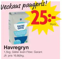 Matöppet Havregryn erbjuda