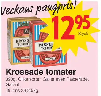 Matöppet Krossade tomater erbjuda