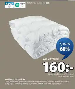 JYSK KVITEKOLL FIBERTÄCKE erbjuda