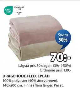 JYSK DRAGEHODE FLEECEPLÄD erbjuda