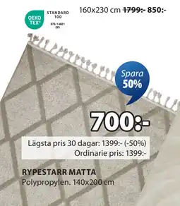 JYSK RYPESTARR MATTA erbjuda