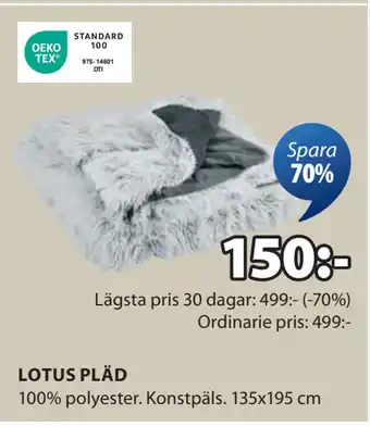 JYSK LOTUS PLÄD erbjuda