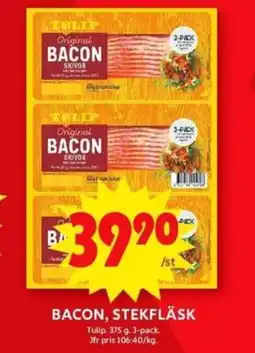 ICA Maxi BACON, STEKFLÄSK erbjuda