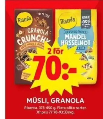 ICA Maxi MÜSLI, GRANOLA erbjuda