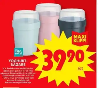 ICA Maxi YOGHURT- BÄGARE erbjuda