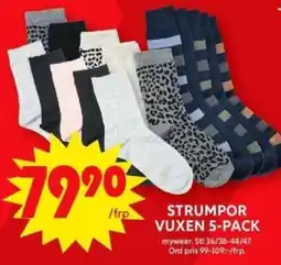 ICA Maxi STRUMPOR VUXEN 5-PACK erbjuda