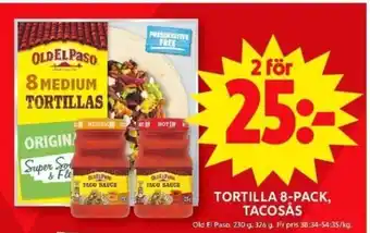 ICA Maxi TORTILLA 8-PACK, TACOSÅS erbjuda