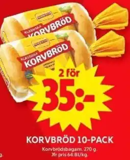 ICA Maxi KORVBRÖD 10-PACK erbjuda