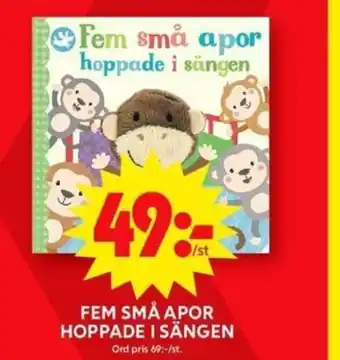 ICA Maxi FEM SMÅ APOR HOPPADE I SÄNGEN erbjuda