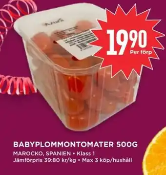 Willys Babyplommontomater erbjuda