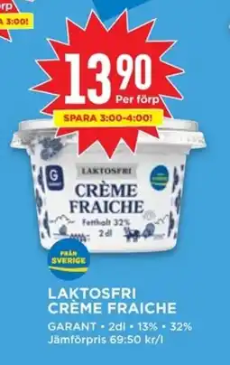 Willys GARANT Laktosfri crème fraiche erbjuda