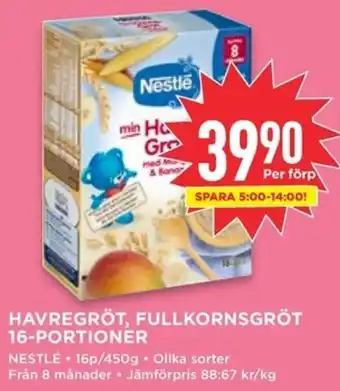 Willys NESTLE Havregröt, fullkornsgröt 16-portioner erbjuda