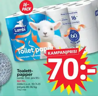 DollarStore LAMBI Toalett- papper erbjuda