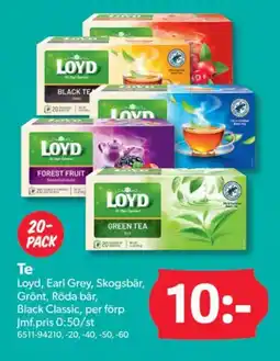 DollarStore TE Loyd, Earl Grey, Skogsbär, Grönt, Röda bär, erbjuda